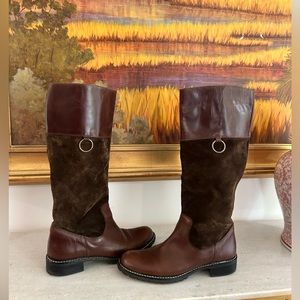 Franco Barbieri Leather and Suede Riding Boots, Size 9